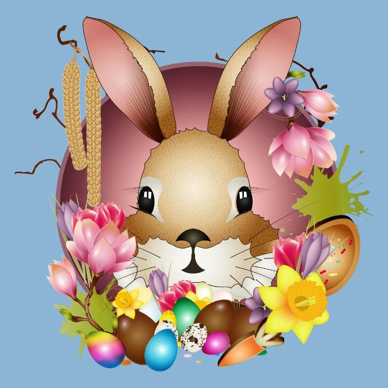 Adorable Easter bunny with Easter decoration