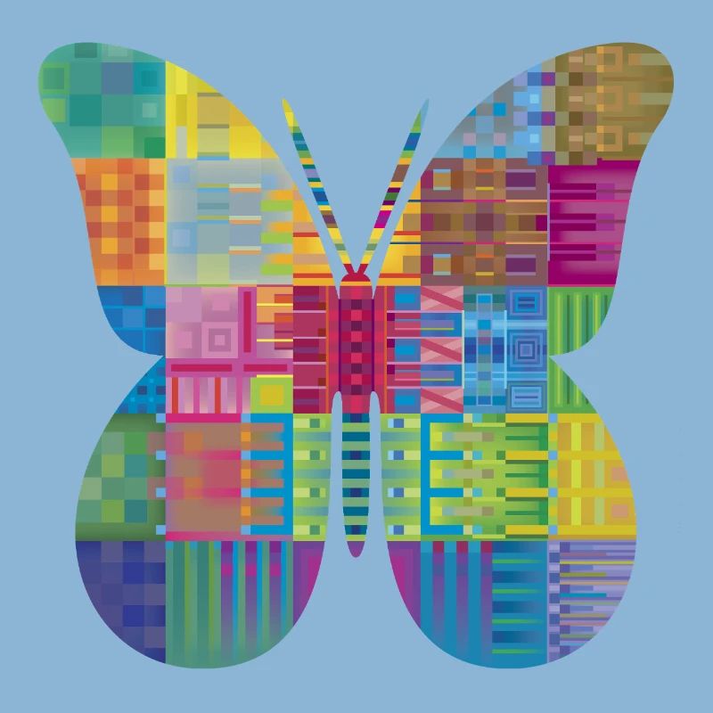 Bunter Patchwork-Schmetterling