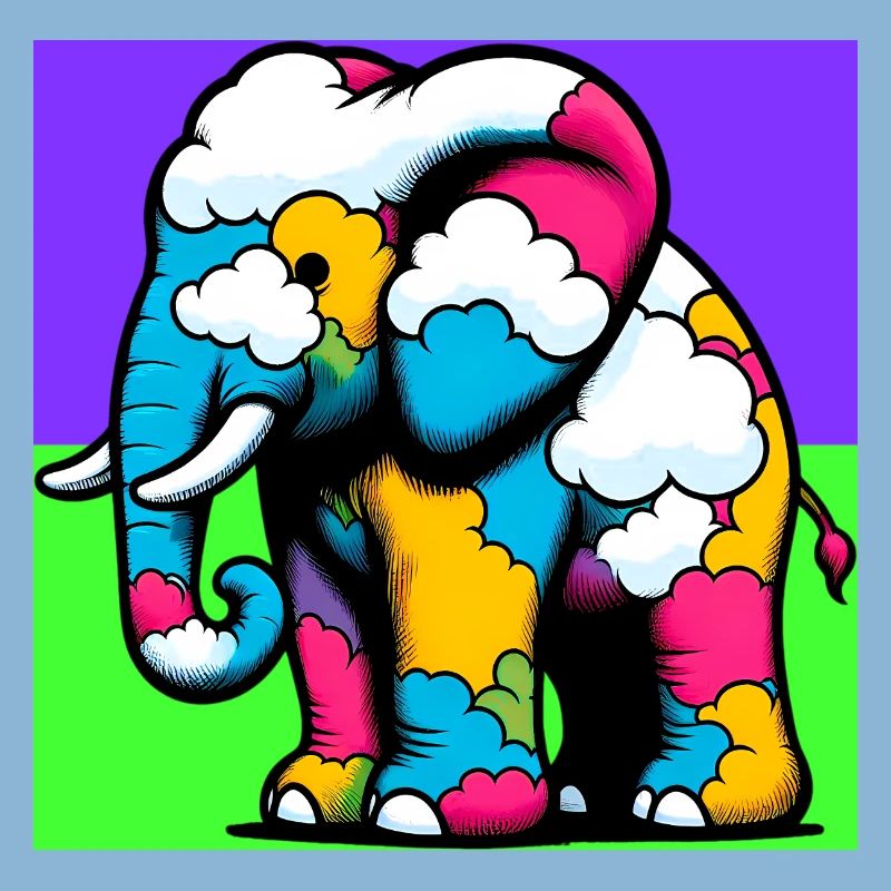Elephant with Cloud and Clouds