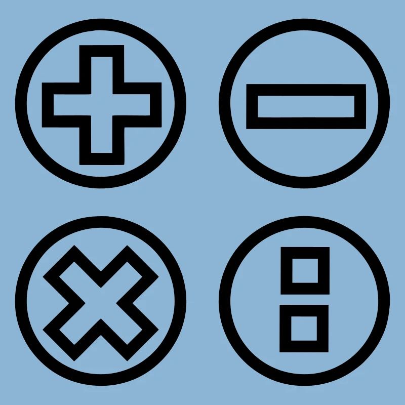 Calculate logo with four emblems shadow image