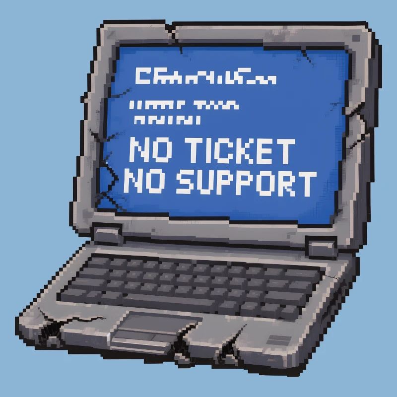 Pas de ticket, pas de support Admin IT Spruch