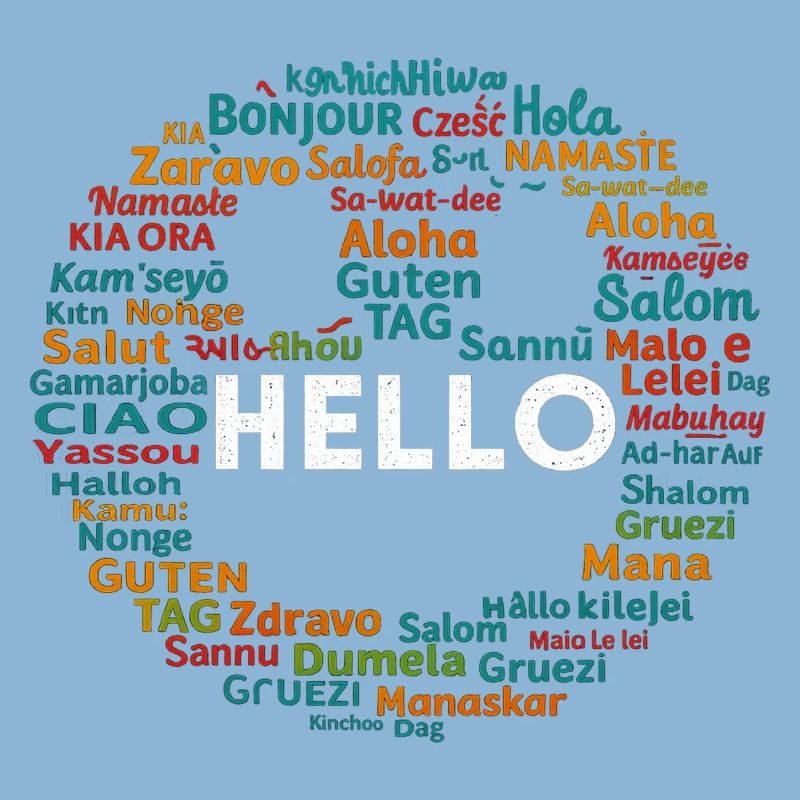 Beginnen Sie mit Hello Different World Language Learning