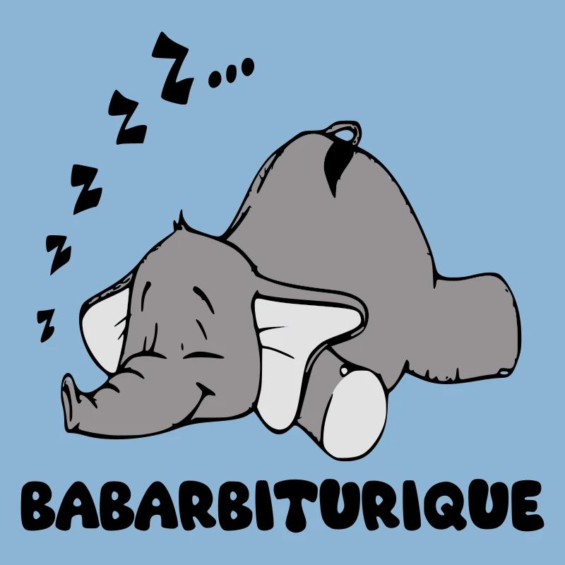 Sleeping Elephant with the title babarbituric