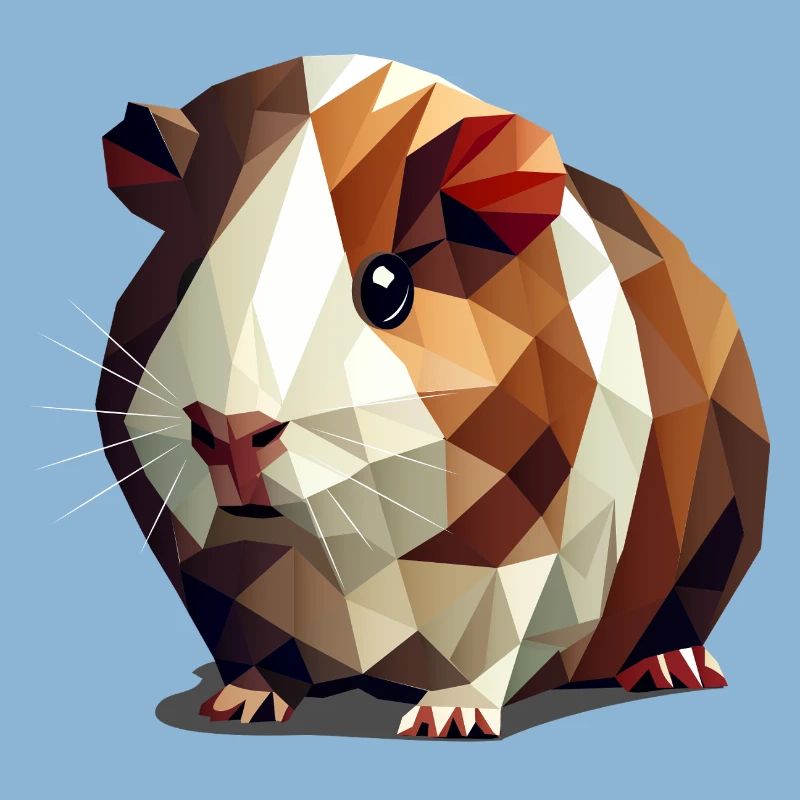Mignon cochon d’Inde dans le style polygone