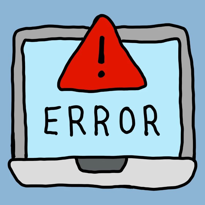 Laptop Error Warning Illustration
