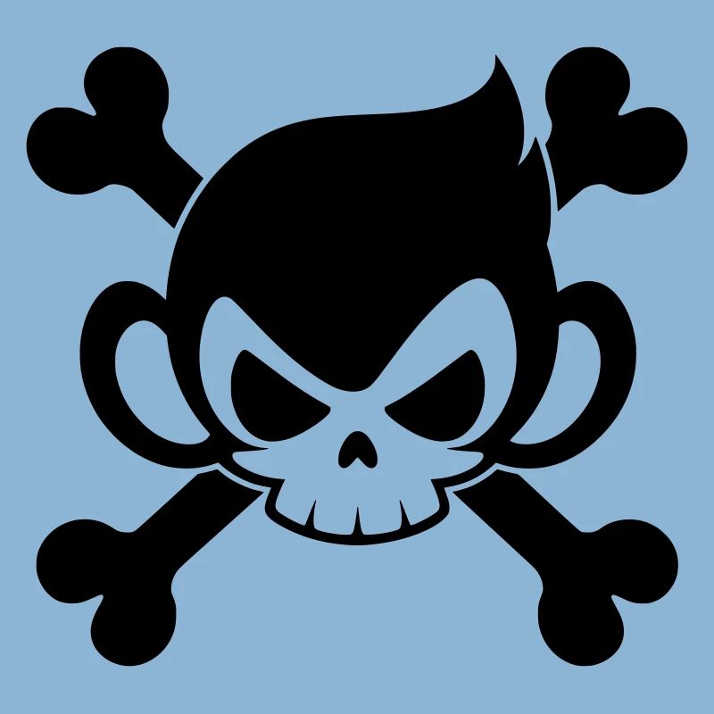 Funny skull monkey with crossed bones