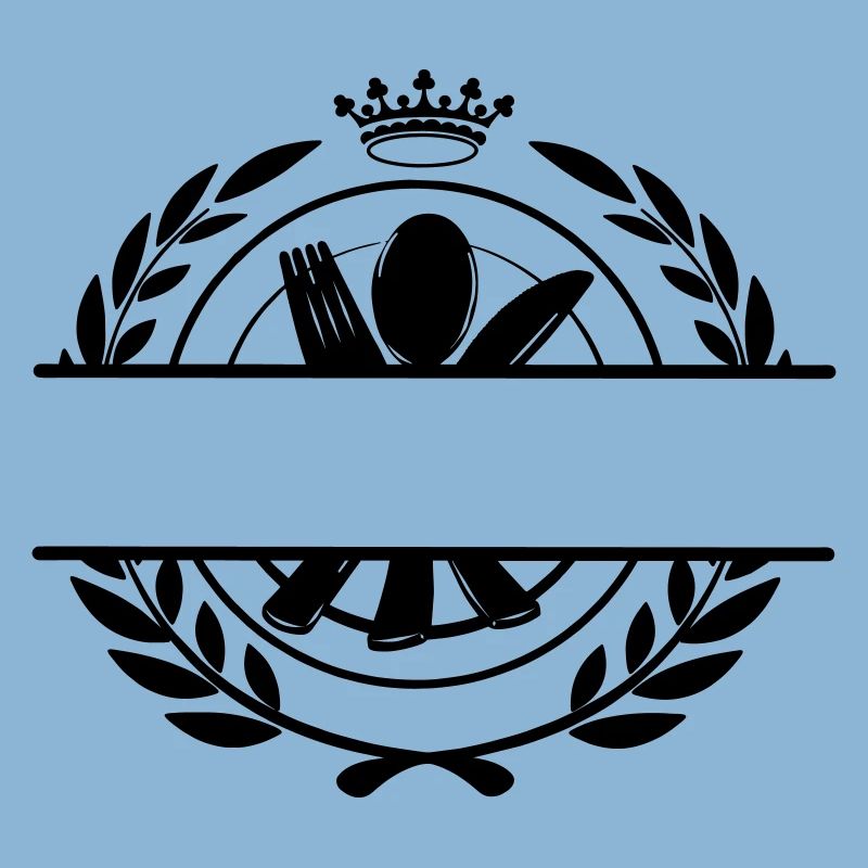 Logo du menu de couverts avec couronne