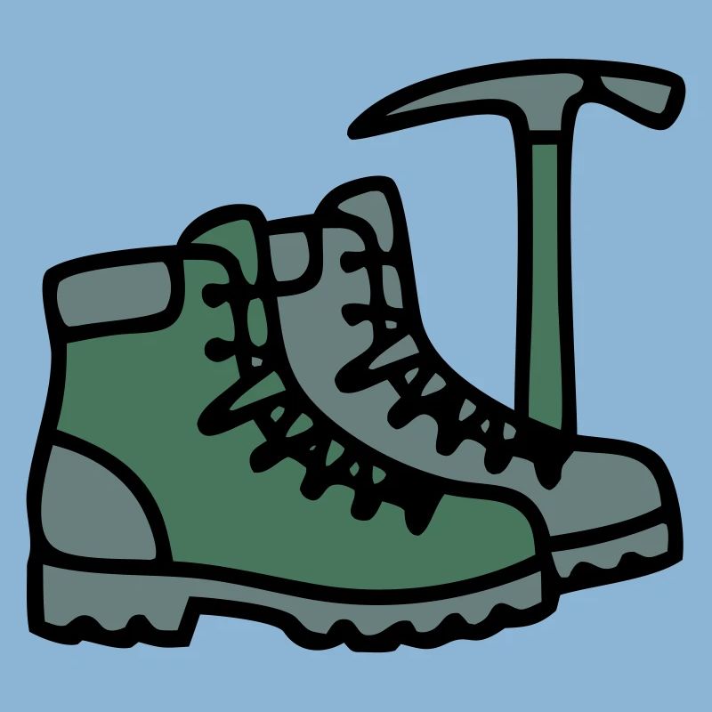 Wanderschuhe Eispickel Bergsteiger Alpen Wanderer