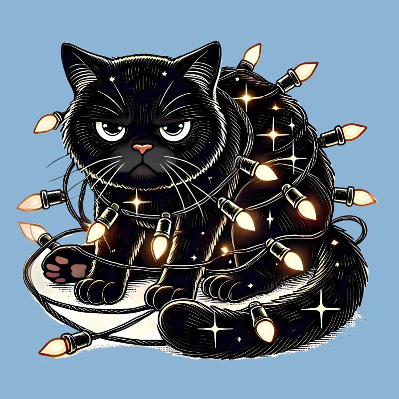 Grumpy Christmas Cat. Miau aber bitte ohne Lametta