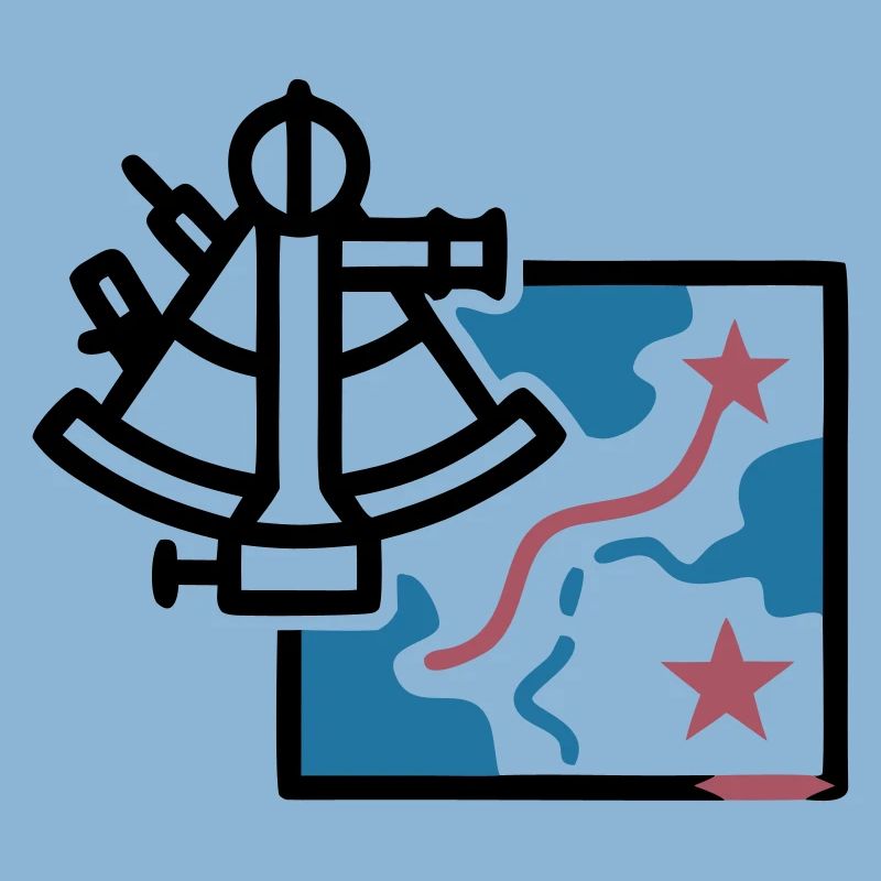 Sextant Navigation Map Vector