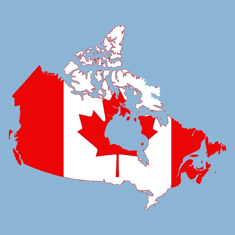 Silhouette de la carte du drapeau du Canada avec feuille d’érable