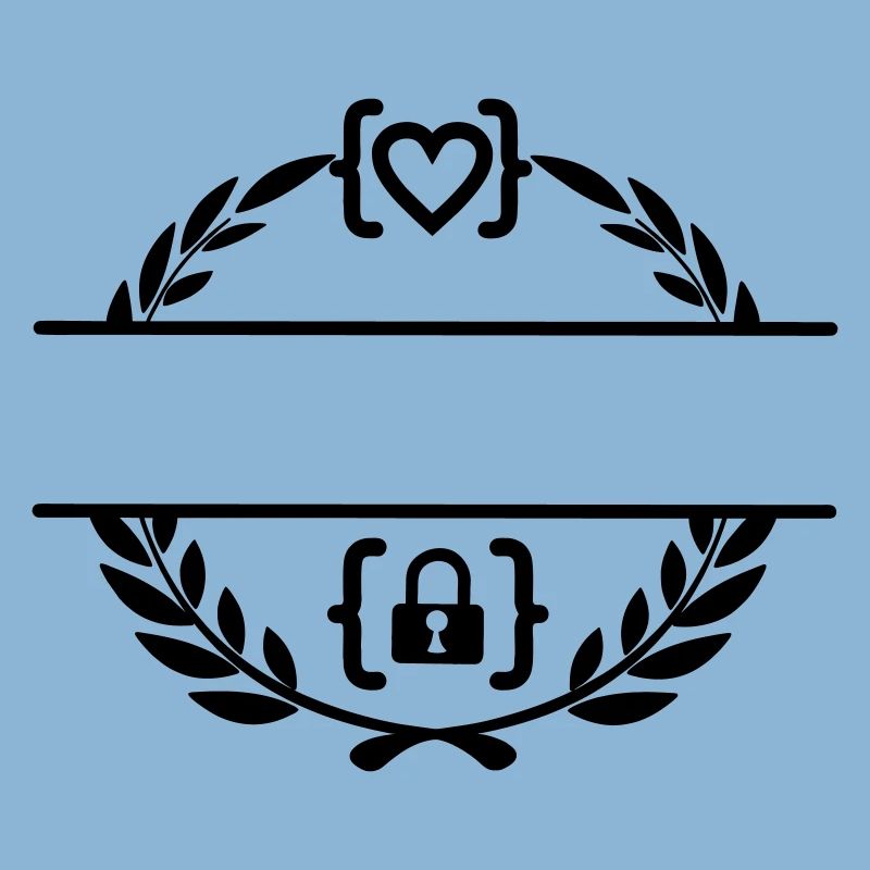 Code avec cœur et code avec cadenas couronne de laurier m