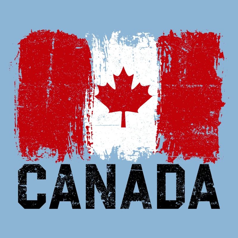 Grunge Canada Flag Maple Leaf Art