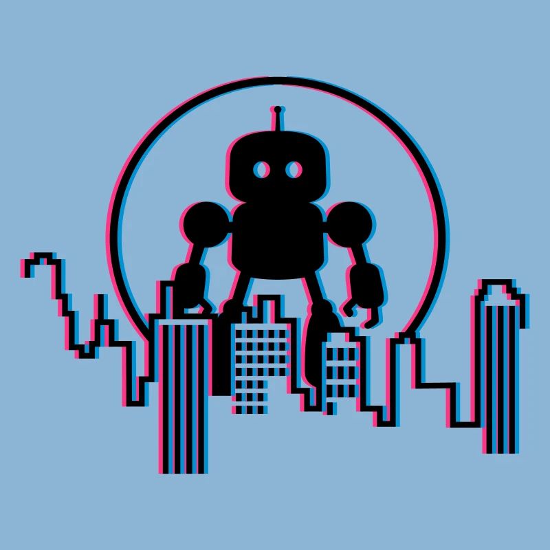 Robot City Skyline – 3D Sci-Fi Future Design