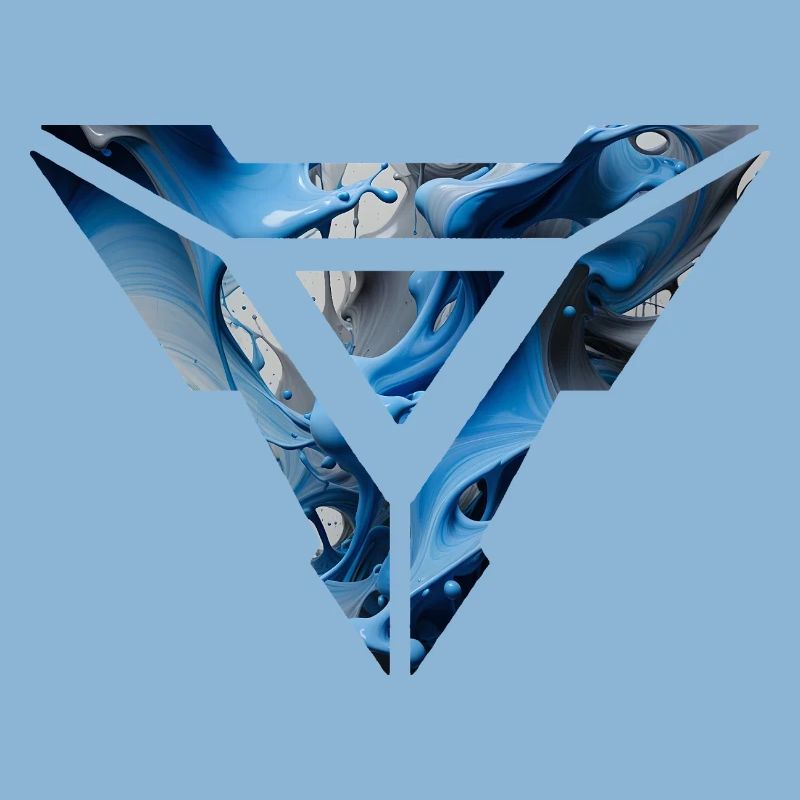 Abstract Blue Fluid Triangular Design