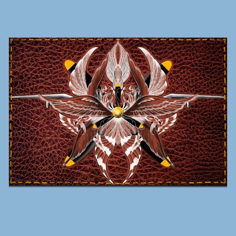 Mandala Firewing sur aspect cuir