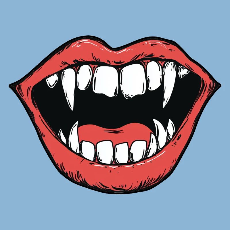 vampire mouth, sharp teeth, bite