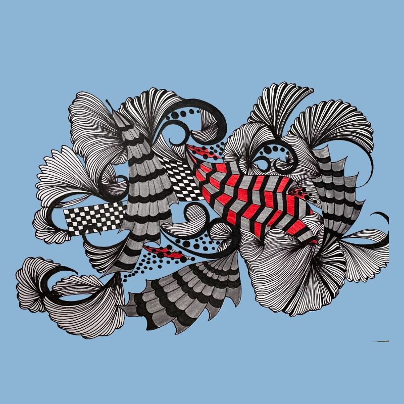 Black White Red Pattern