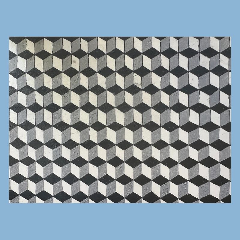 Three-dimensional cubes grayscale