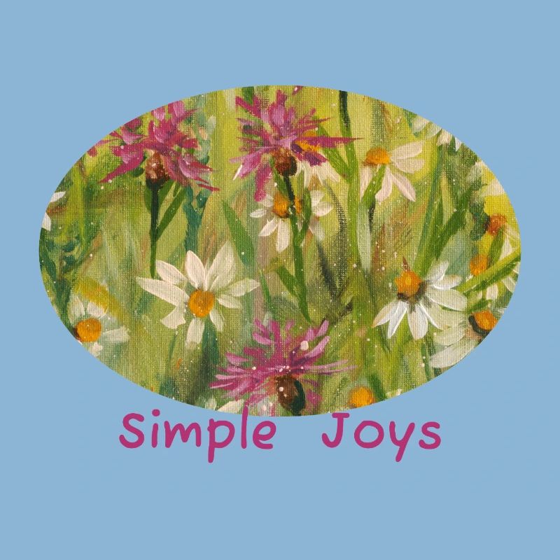 Simple Joys - Wildflower Daisy Meadow Ellipse