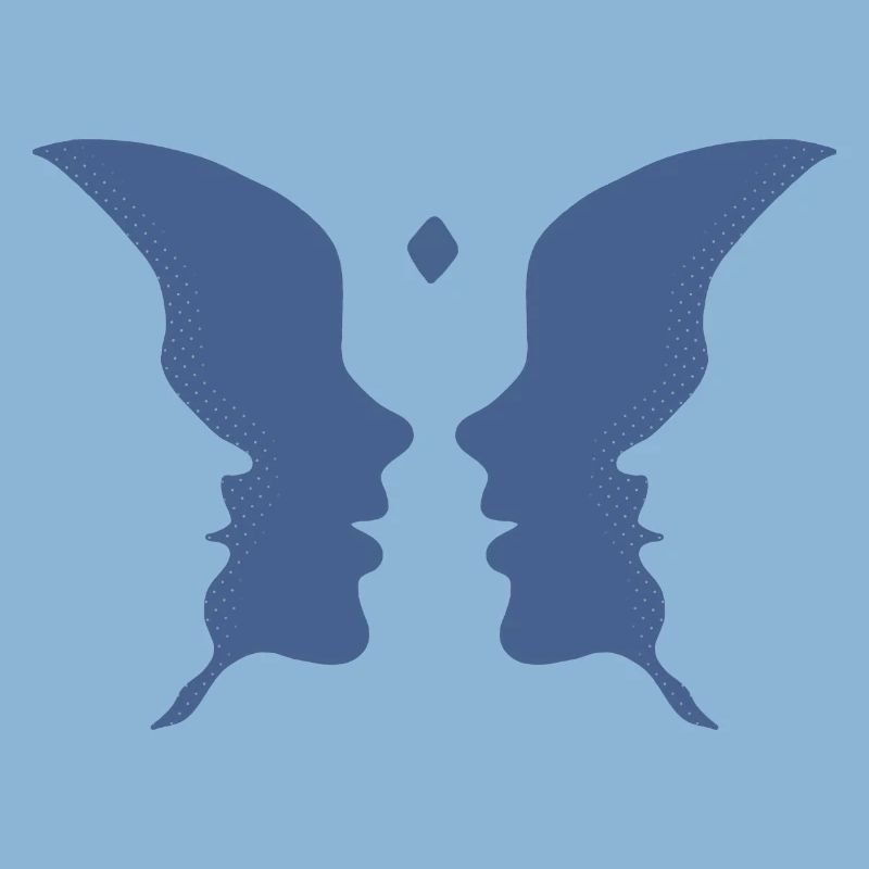 Küssende Gesichter oder ein Schmetterling