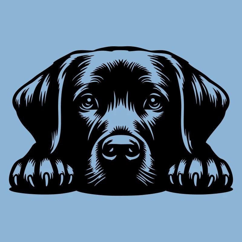 Labrador Head with Paws