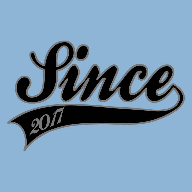 Since 2017 Vintage Script | Retro Anniversary Art