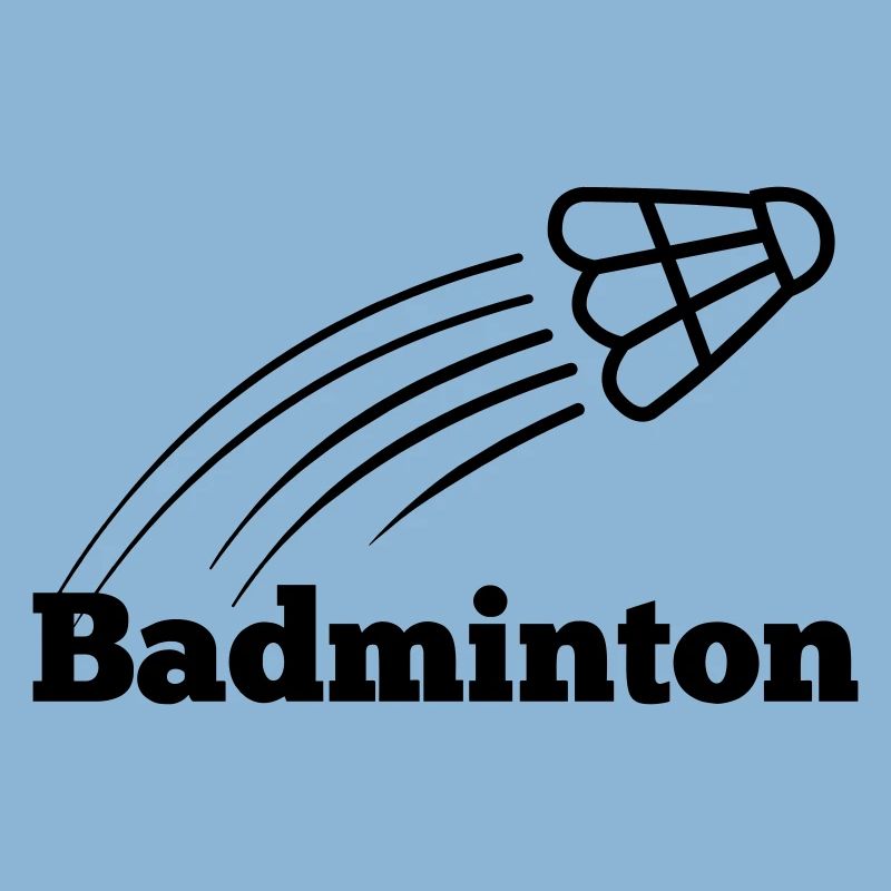 Badminton text with shuttle flying up