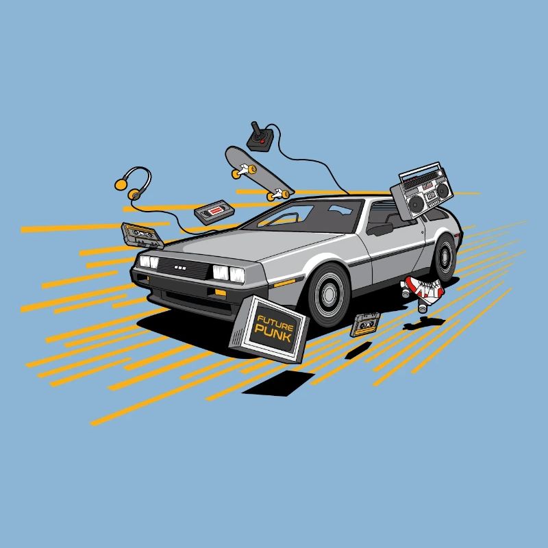 Delorean Oldtimer Youngtimer Retro Future yellow