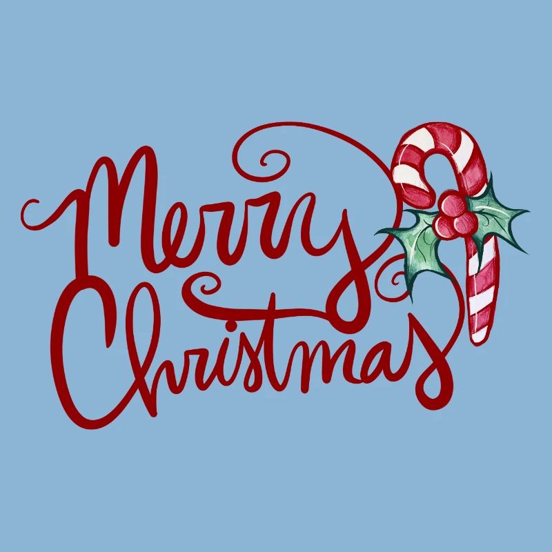 Merry Christmas Script with Candy Cane