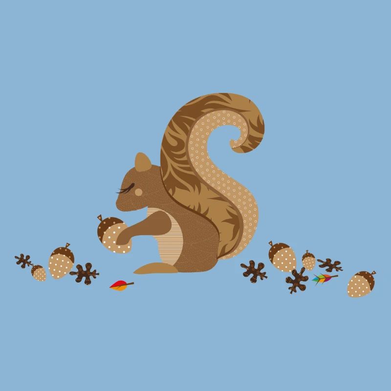 Ein Eichhörnchen mit einer Eichel