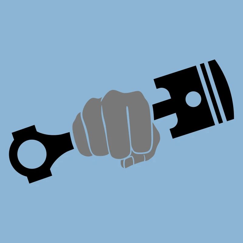 Fist holds engine piston