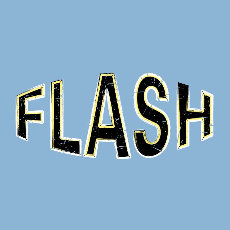 FLASH Label mit Blitzen