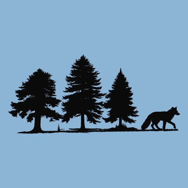 Forest Path Fox Silhouette