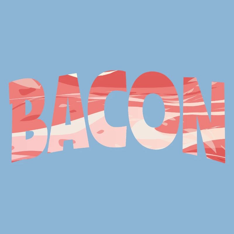Backward Turned Bacon Illustration