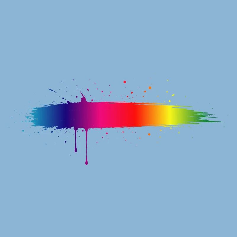 Rainbow Brush Stroke Gradient Splash