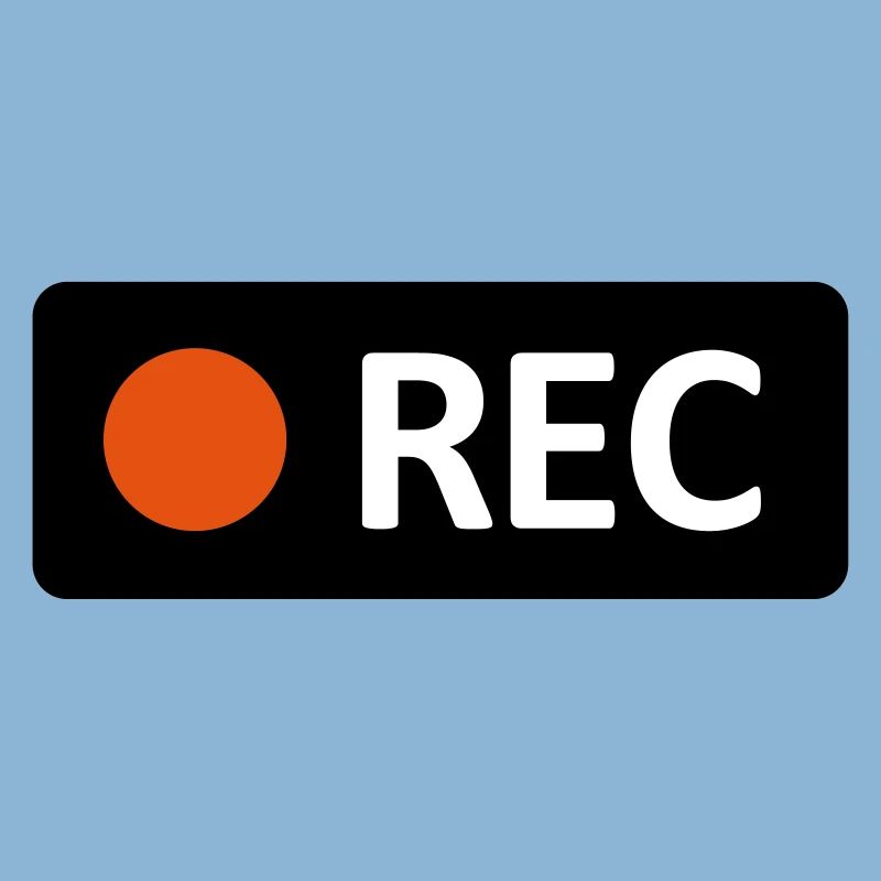 Camera REC recording button. Record, live, rec