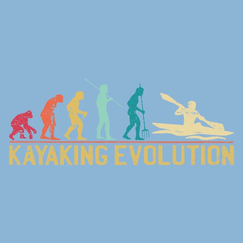 Kajakfahren Evolution Illustration