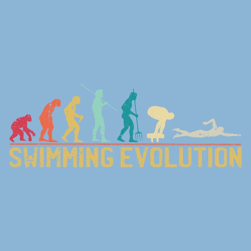 Swimming Evolution Progress Illustration
