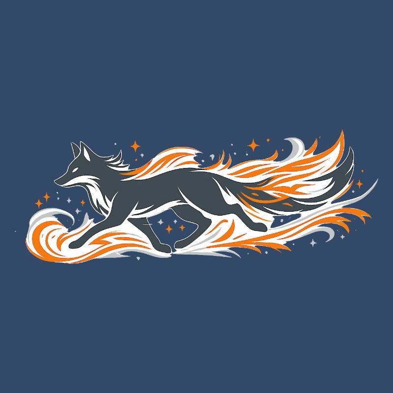Flaming fox in fire flight