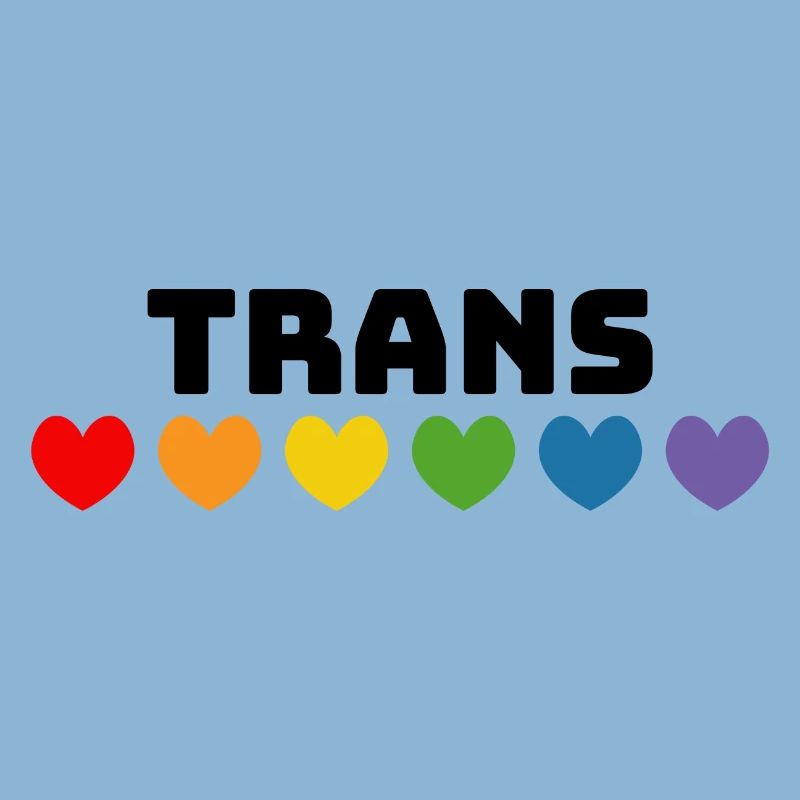 Regenbogenherzchen Trans schwarz