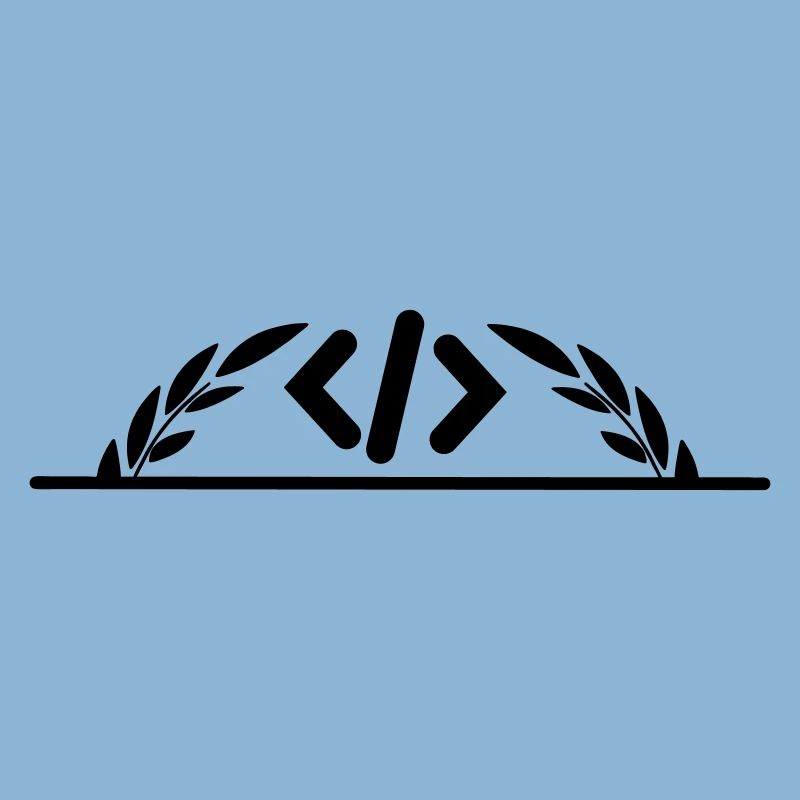 Code logo in half laurel wreath