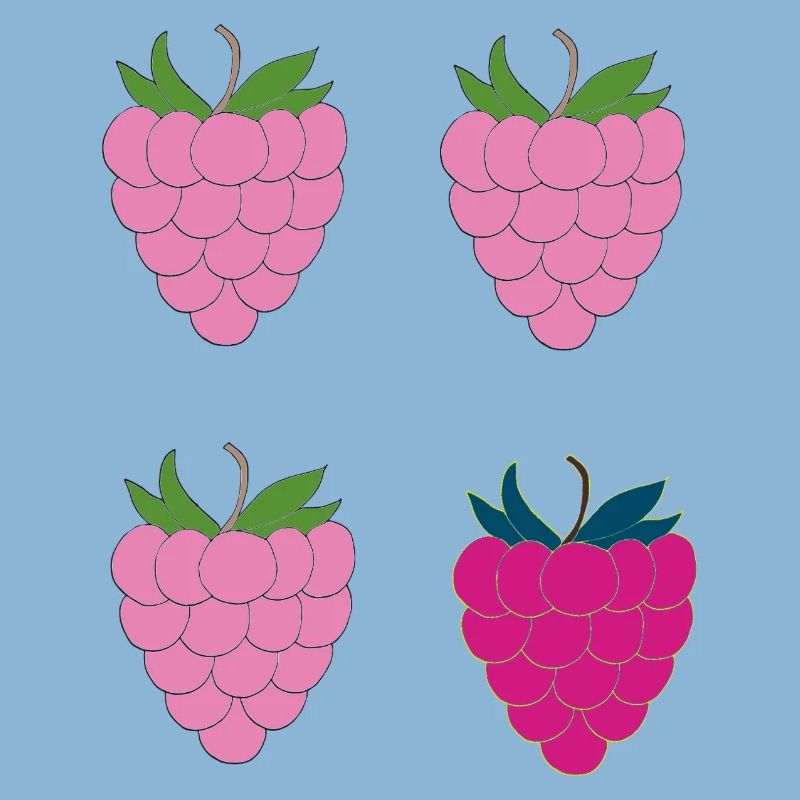 Double Raspberry Pop Art