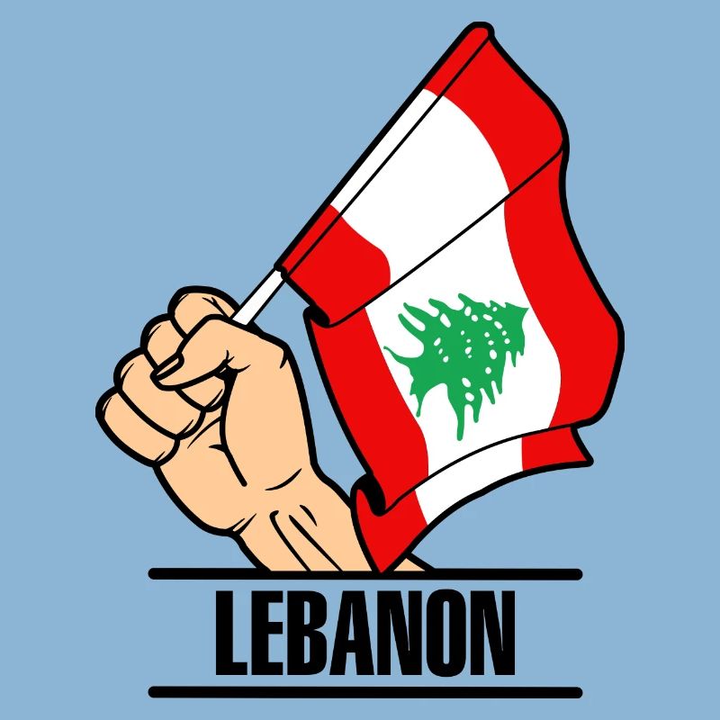 Flagge Libanon faust text LIBANON