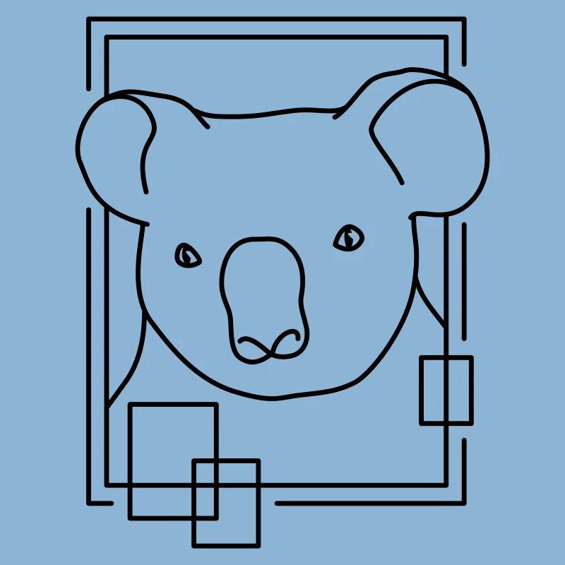 Koala en forme géométrique - Conception d’art au trait