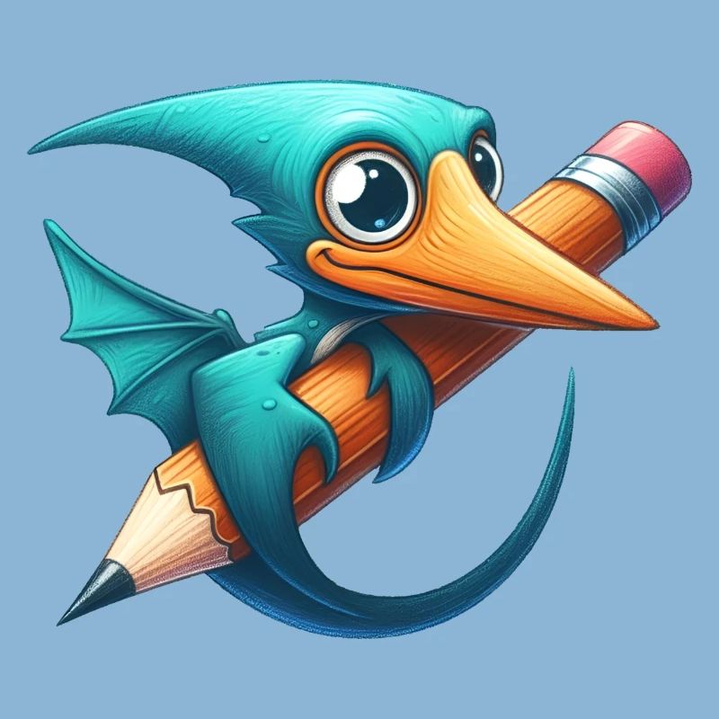 Crayon Ptérodactyle Kawaii Ptérosaure Dino
