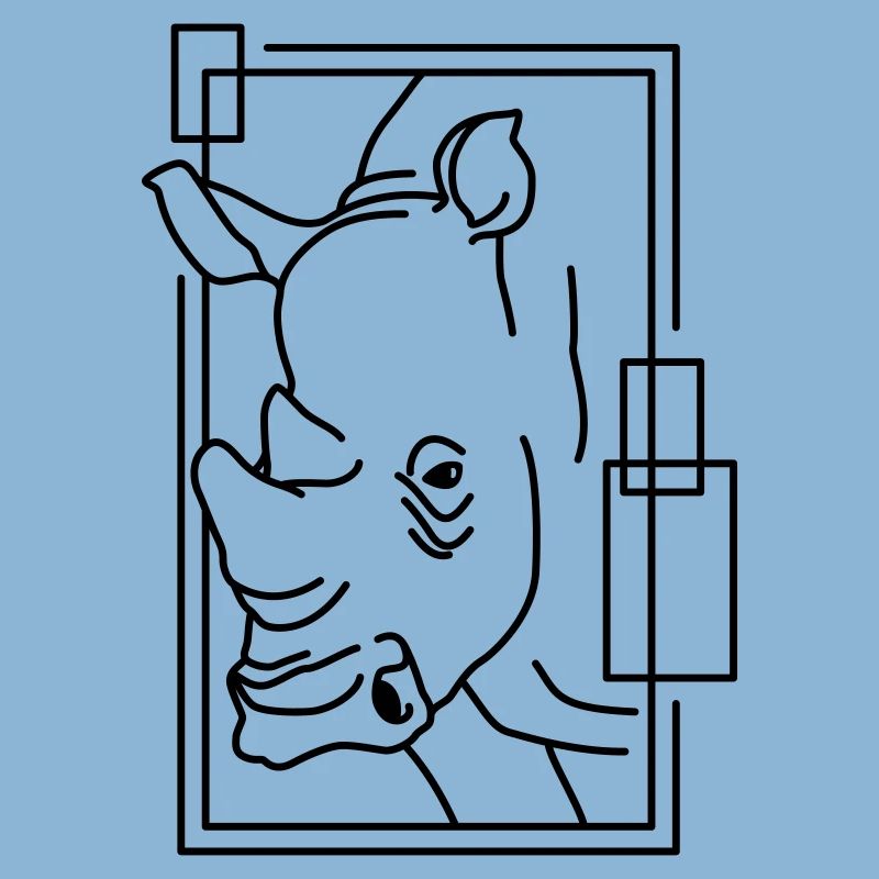 Rinoceronte nel disegno geometrico