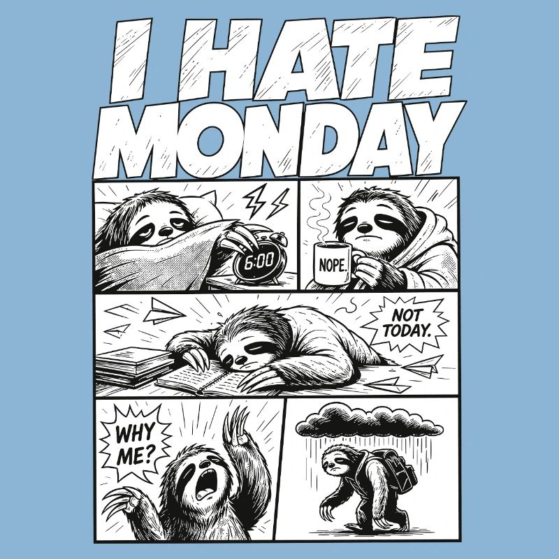 I Hate Monday Sloth Comic