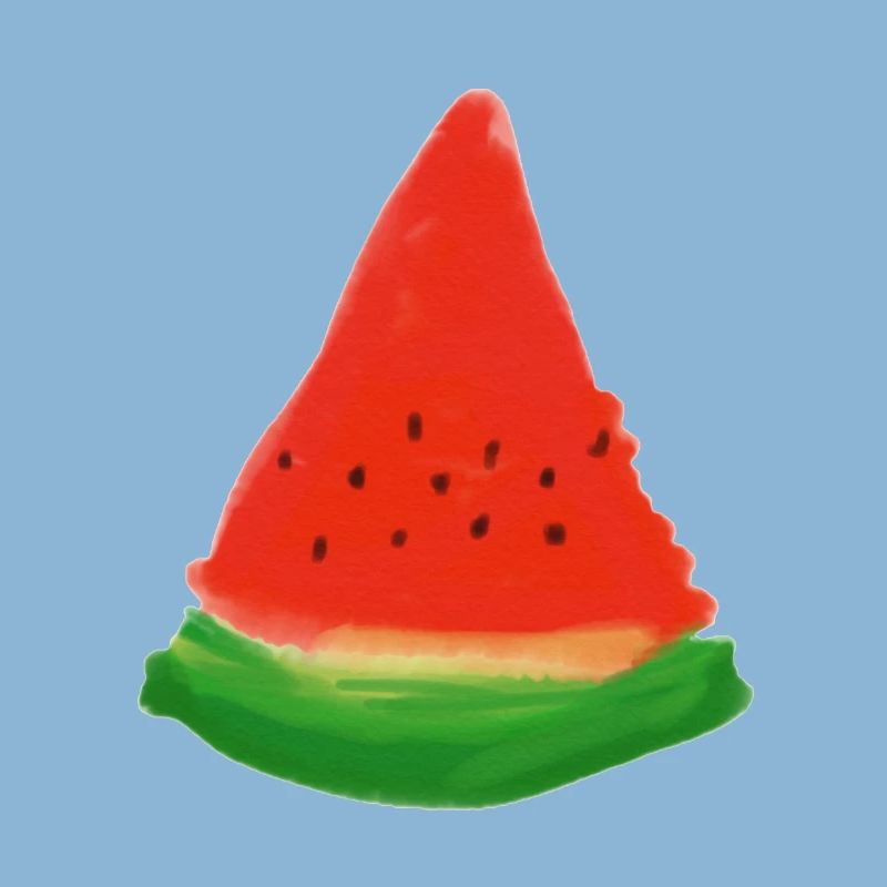 Tranche de pastèque à l’aquarelle