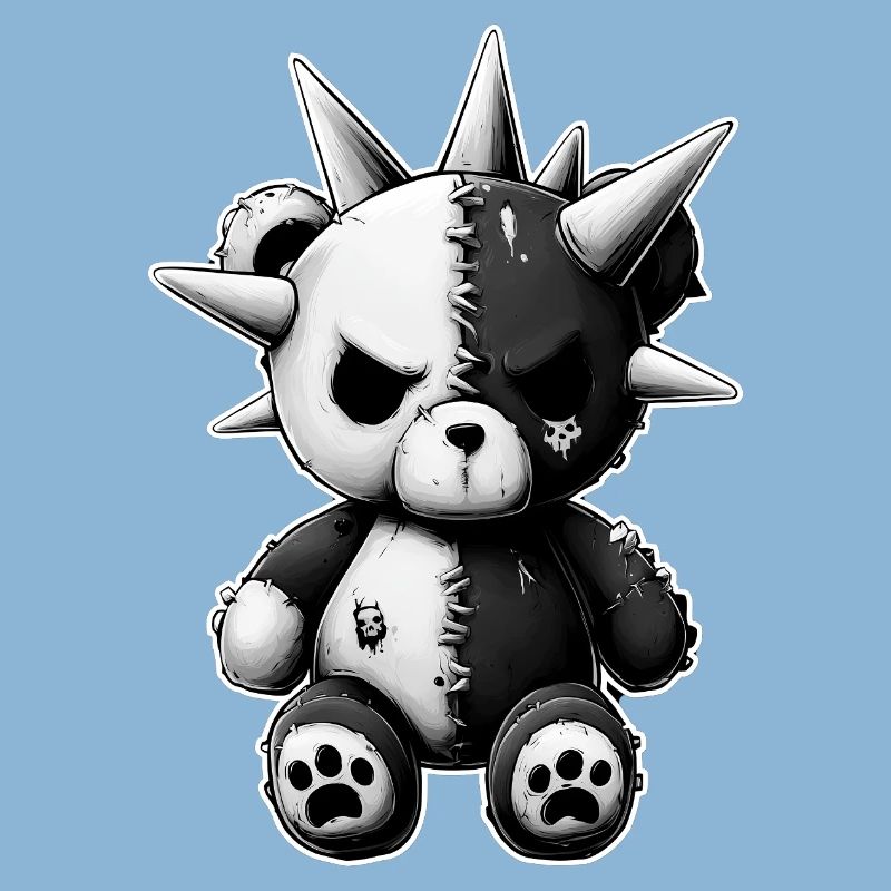 Split Skull Plush Bear Punk
